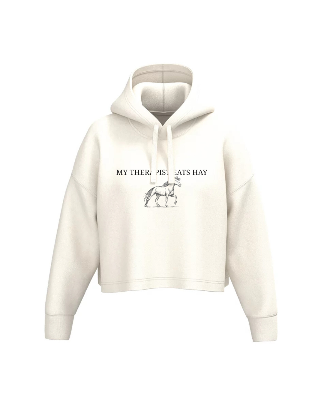 My Therapist Eats Hay Cropped Hoodie